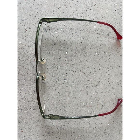 SMART CLIP Eyeglasses Frames ONLY 300 47-19-140 Burgundy/Lime Half Rim red - Picture 2 of 13
